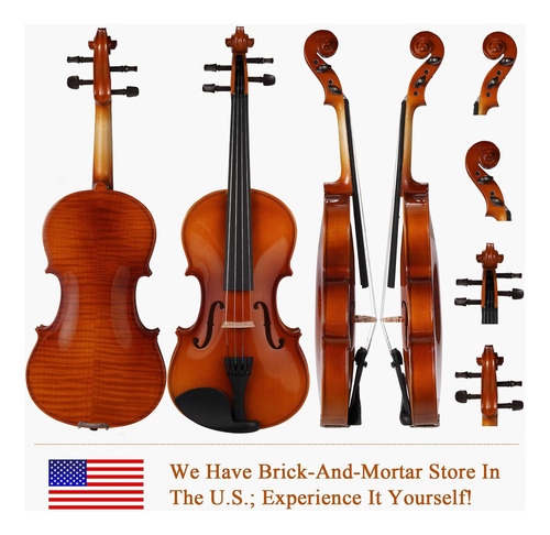 Phoenix Violín 4/4 Full Size Kit, Violín Fiddle Set P...