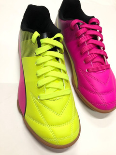 tenis puma rosa y azul