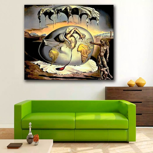 Imagen 2 de 10 de Cuadro-niño Geopolitico-dali-decorativo-ultra Hd 100x80cm