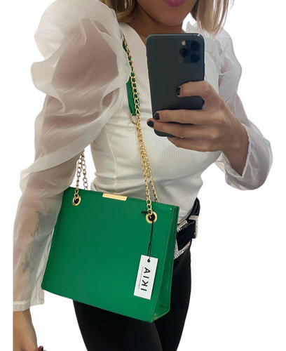 Cartera Verde Benetton Importada De Mujer Tendencia