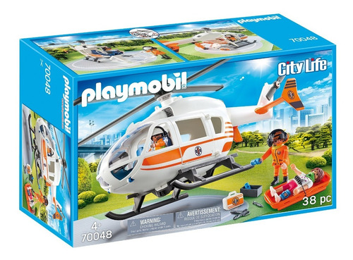 Helicóptero De Rescate Hospital Playmobil 70048 Playlgh