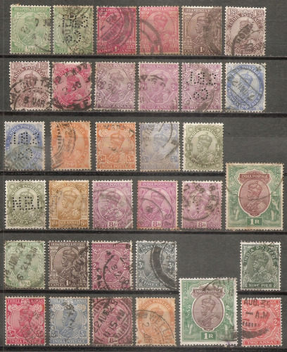 India Inglesa Desde Año 1911 Rey X34v Distintas Filigranas