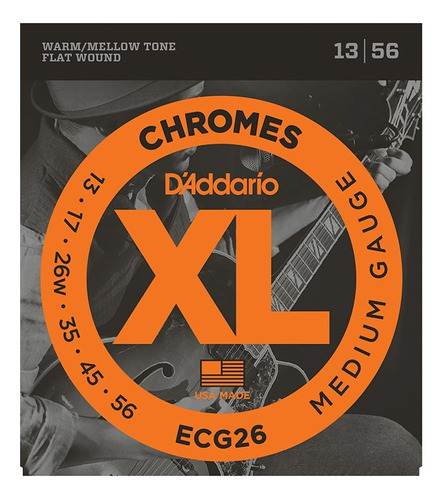 Encordoamento Guitarra .013 D'addario Xl Chromes Ecg26