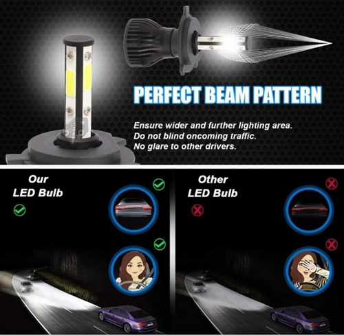 Imagen 4 de 6 de Luces Turbo Led Modelo K9 H3 H4 H7 H8 H9 H11 880. 28000 Lm
