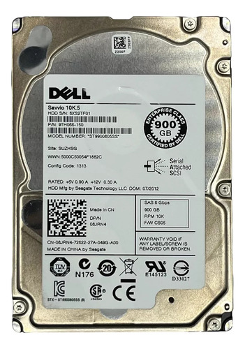 Hd Dell 900gb 6g 10k 2.5 Sas 08jrn4 Cor Prateado