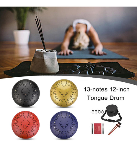 Tambor Handpan Con Lengüeta De Acero, 13 Notas, 12 Pulgadas,