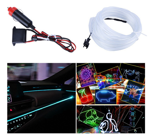 3m Wire Hilo Luminoso Luz Neon Dj Cable Tron Led Tira Neon
