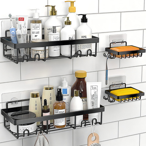 Timotech Set De 2 Estante Organizador De Baño Y 2 Jaboneras