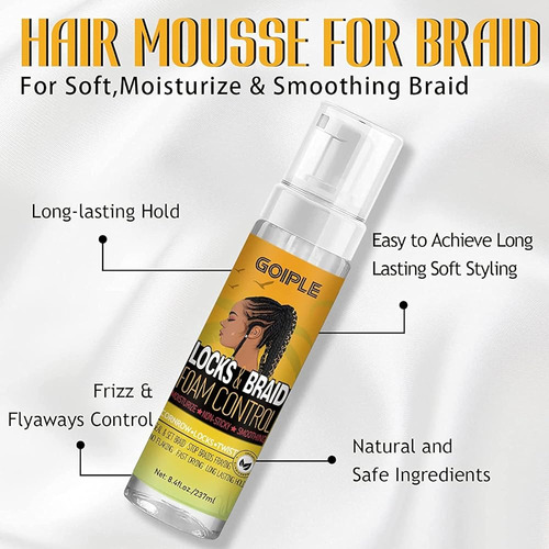 Braid Mousse Hair Mousse Braiding Mousse Para Trenzas Twist,