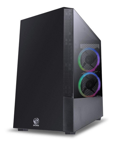 Gabinete Mid-tower Gravity Preto 2 Fans Rgb Lateral Em Vidro