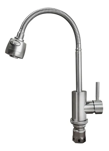Lux Sany 28f Llave Mezcladora Monomando Flexible Acero Inox