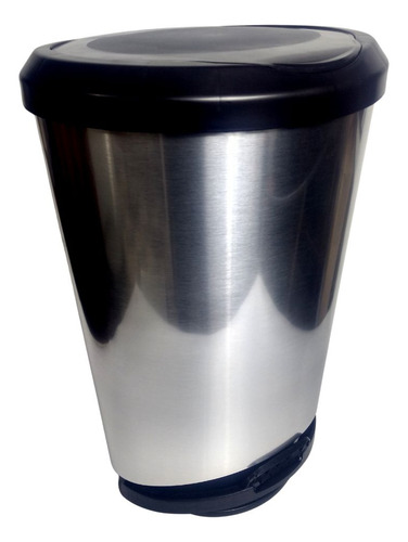 Lixeira Pedal Borda Label Banheiro Escritório Inox 45lts 2un