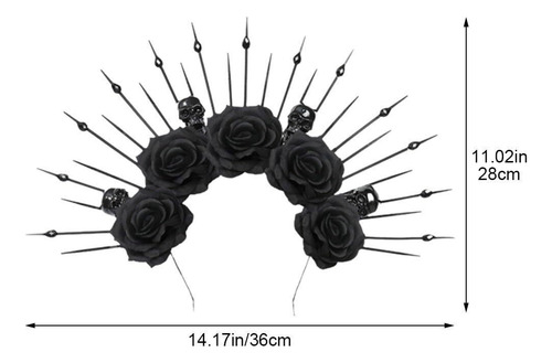 Diadema Con De Flores Góticas, Diadema Con Calavera
