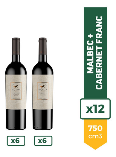 Combo Vino La Celia Pioneer Malbec X6 + Cabernet Franc X6