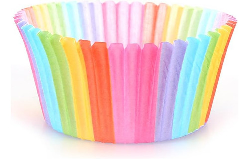 Envoltorios Para Magdalenas, 100 Unidades De Arco Iris Brill