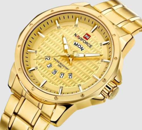 Relógio Naviforce Masculino Original Dourado . Top !