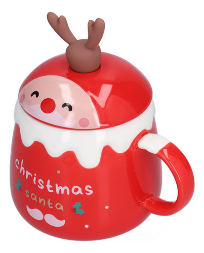 Taza De Café, 450 Ml, Bonita Taza Navideña De Alce, Tapa De