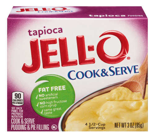 Jell-o Pudin De Tapioca Sin Grasa Para Cocinar Y Servir, 3 O