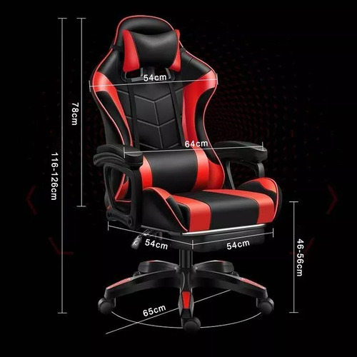 Imagen 7 de 9 de Silla Gamer Reclinable Giratoria Ergonómica Rgb Descansapies