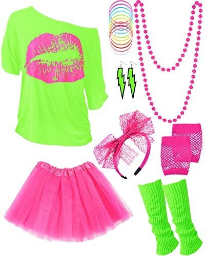 Blulu 80s Accesorios De Vestuario Set T-shirt Tutu Lx8rs