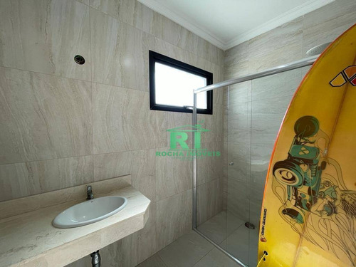 Imagem 16 de 30 de Cobertura Duplex, Frente Mar, Vista Para O Mar, Alto Padrão, 4 Dormitórios Sendo 2 Suítes, 3 Vagas De Garagem, Pitangueiras, Guarujá/sp - Co0040
