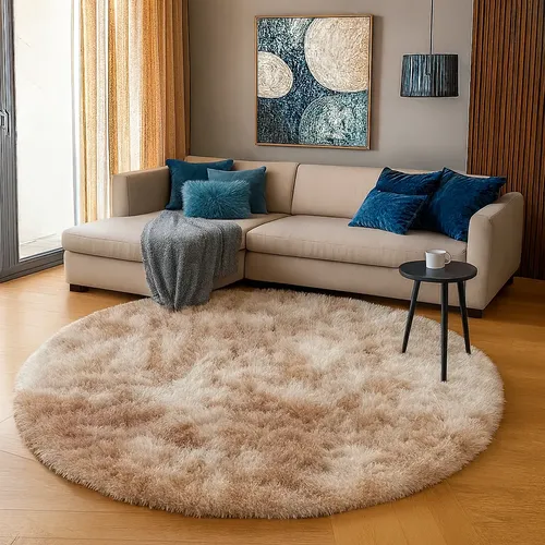 Tapete Redondo 140 Cm Peludo Felpudo Macio Para Sala ​Quarto