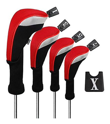 Andux Golf 460cc Driver Wood Head Covers With Long Neck And