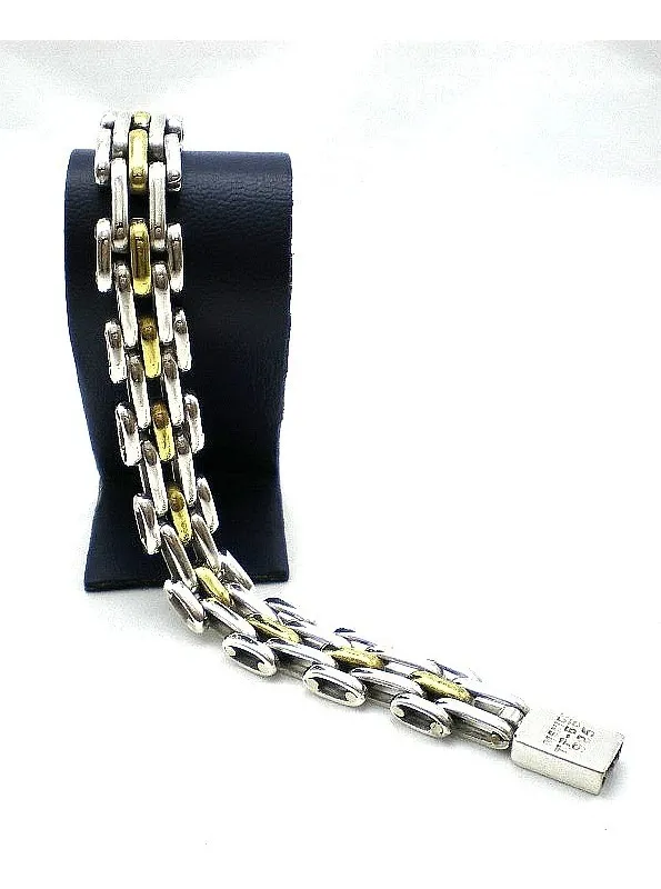 Pulsera Panther De Plata Mexico 925 Y Oro 18 Kt