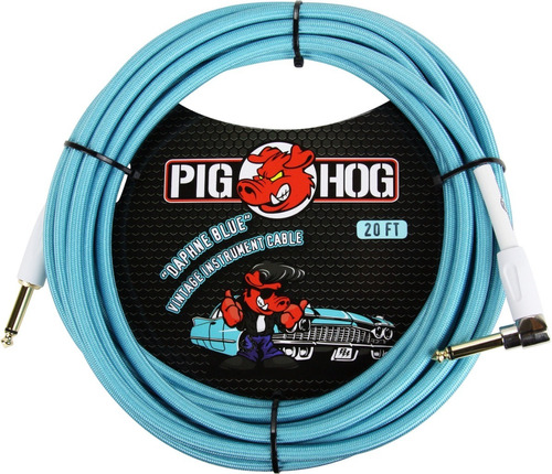 Pig Hog Pch20dbr Cable Plug Angular De Tela De 6 Metros