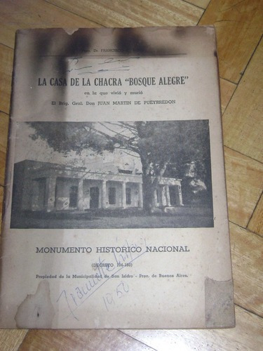La Casa De La Chacra  Bosque Alegre  De Juan M De Pueyr&-.