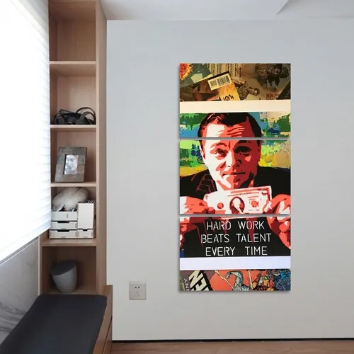 Cuadro en mosaico de Wall Street de Leonardo Dicaprio, 3 , 120 x 60
