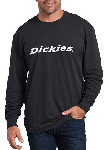 Dickies Camiseta Gráfica De Manga Larga Para Hombre, Negro, 