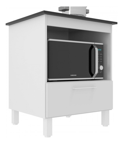 Armário De Cozinha Barcelona Para Cooktop 4 Bocas 1 Porta Cor Branco