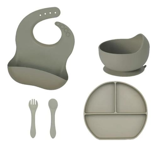 Set De Alimentación Silicona Platos Bebe- Niños