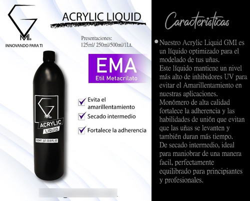 Monómero Líquido Acrílico Para Uñas 500ml