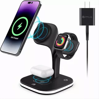 Cargador Inalámbrico 5 En 1 Para iPhone Apple Watch AirPods