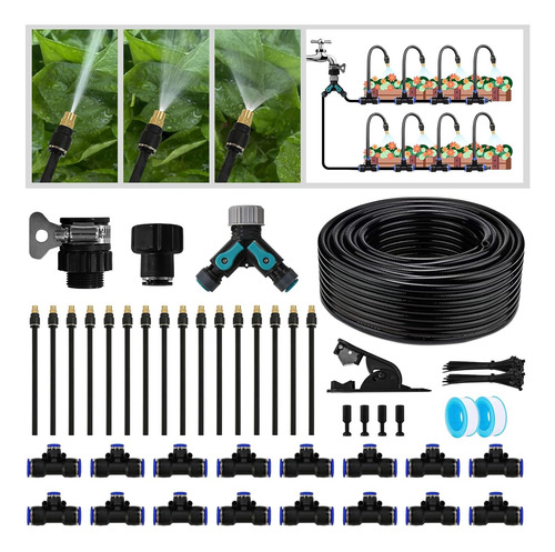 Kit De Riego Por Goteo 100 Pies Con Boquilla Universal Ajust