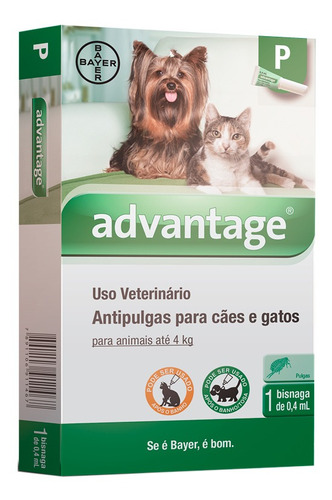 Antipulgas Advantage Para Cães E Gatos De Até 4kg 0,4ml