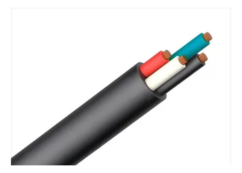 Cabo Pp 04vias 1kv Cobre 4x 6mm Com 20metros Cobertura Preto