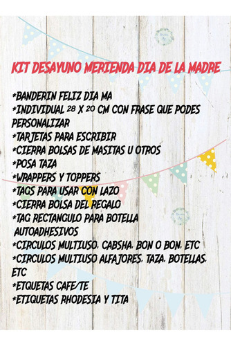 Kit Imprimible Día De La Madre Desayuno/merienda Corazones