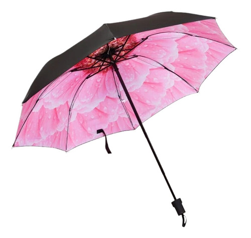 Fwefww Paraguas Impermeable Plegable Con Diseño De Flores
