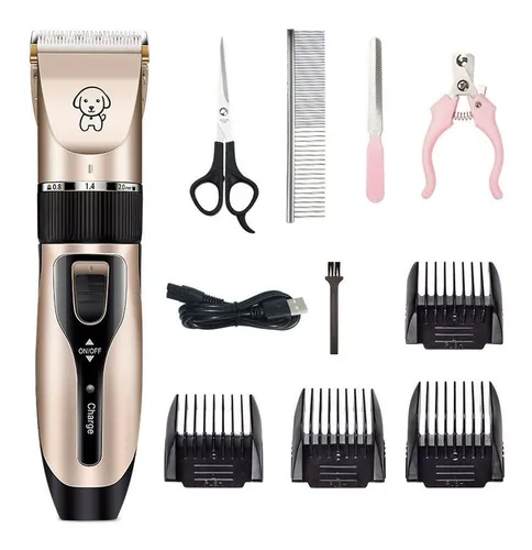 comprar Kit Maquina Corta Pelo Inalambrica Mascota Perro Gato Color Dorado