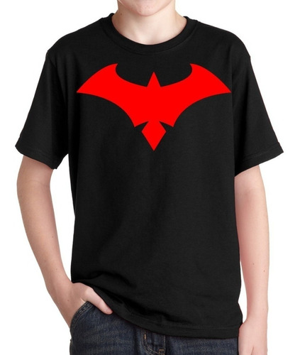 Polera Estampada Nightwing Logo Rojo Simbolo Superheroe