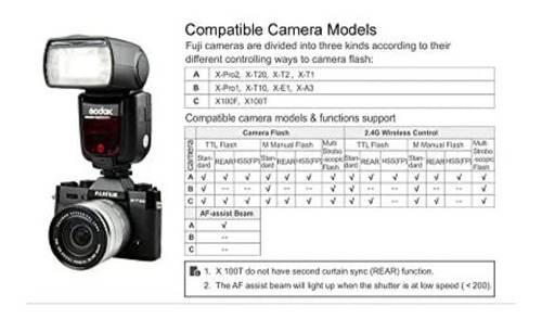 Godox Flash Speedlite Tt685f 2.4g Ttl Para Fuji X-t2 X-t20
