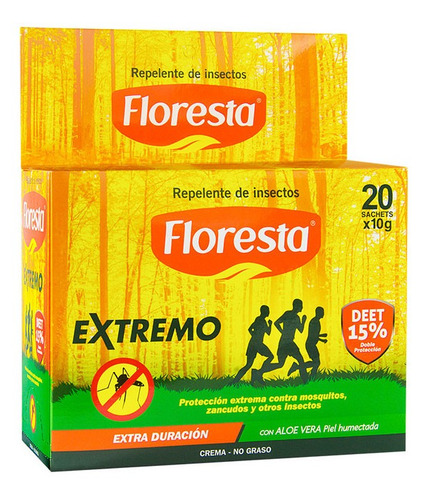 Imagen 1 de 1 de Repelente Floresta Extremo Cr 15% Deet 10 G C/20