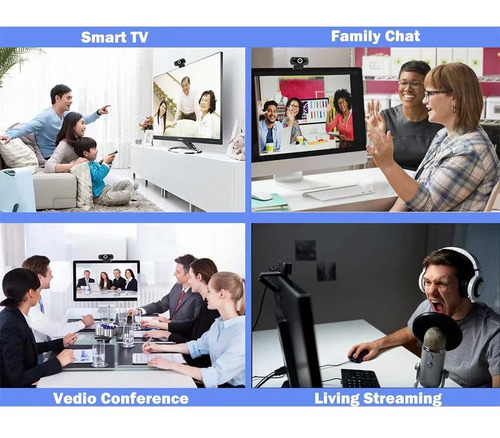 Webcam Full Hd 1080p Usb Mini Câmera Com Microfone
