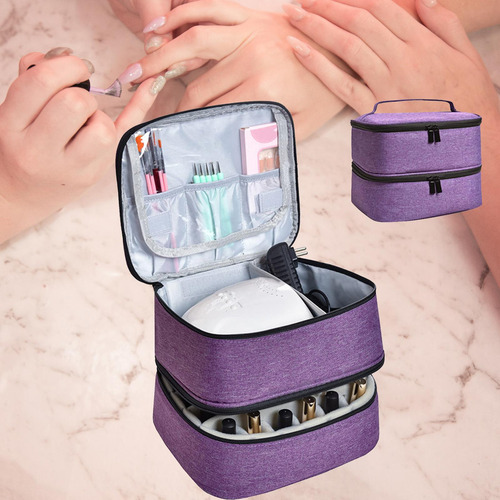Bolsa Organizadora De Esmalte De Uñas De Doble Capa Bolsa