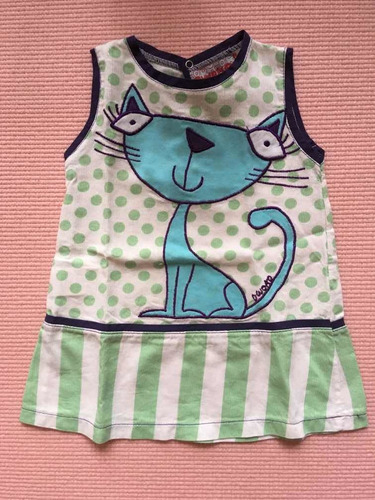 Vestido Para Beba Con Gato Aplicado