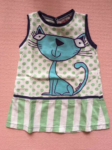 Vestido Para Beba Con Gato Aplicado