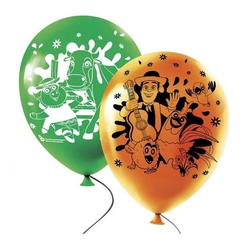 Globos De Latex Personajes 12 Pulgas X 6 Unidades Premium 